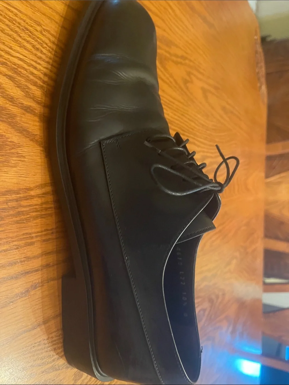 Salvatore Ferragamo Black Leather Lace-Up Oxfords